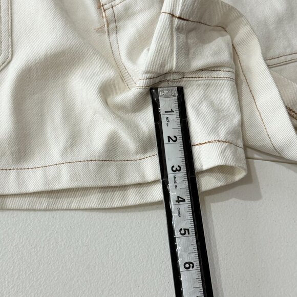Grace High Rise Utility Shorts White Tie Waist Button Front Womens L - Picture 6 of 9